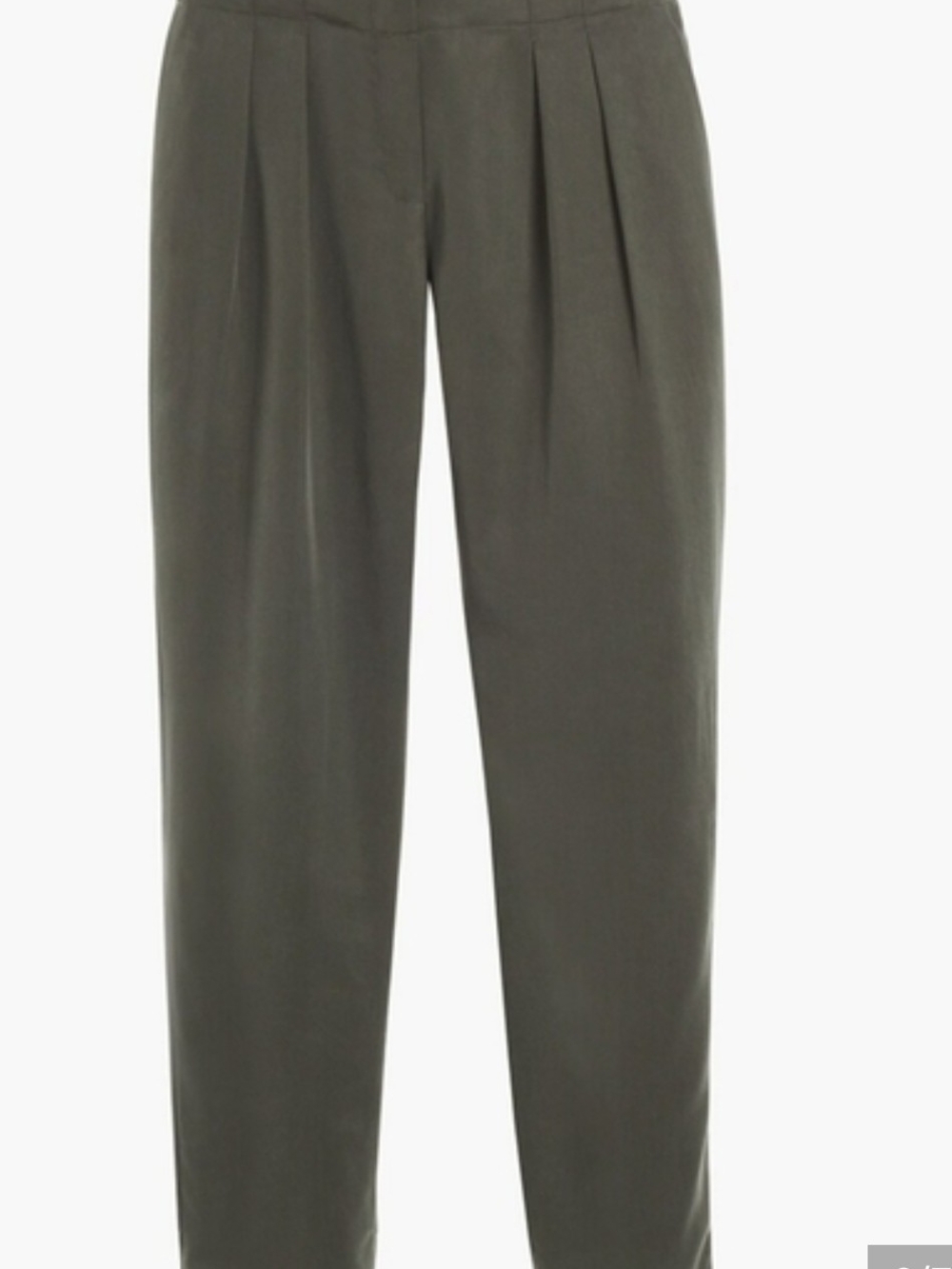 Chico’s Ultimate Fit Skimmer Pants 0.5 (US 6) Olive Green Pleated Soft Fabric